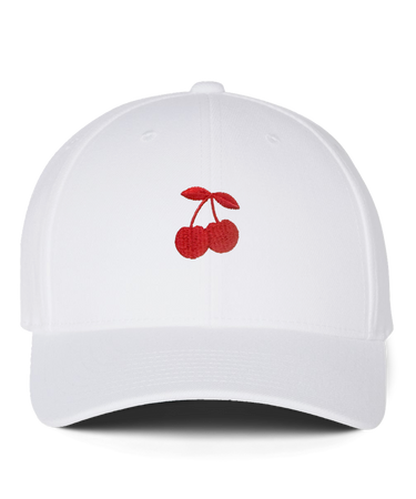 Cherry Baseball Cap White