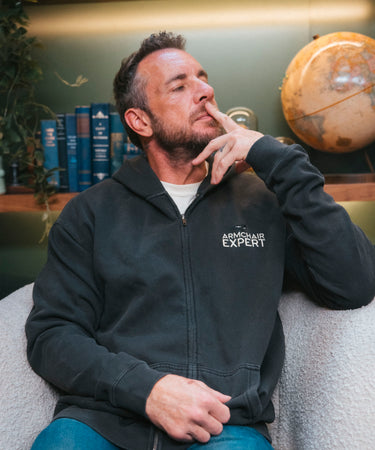 AE Logo Zip Hoodie Faded Black